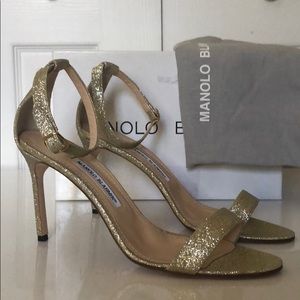 Manolo Blahnik glitter heel - NEW- never worn